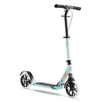 Folding comfortable dual-suspension scooter, green