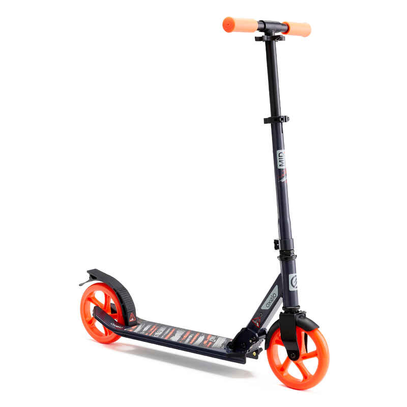 City Roller Scooter Mid 7 mit Ständer marineblau/orange