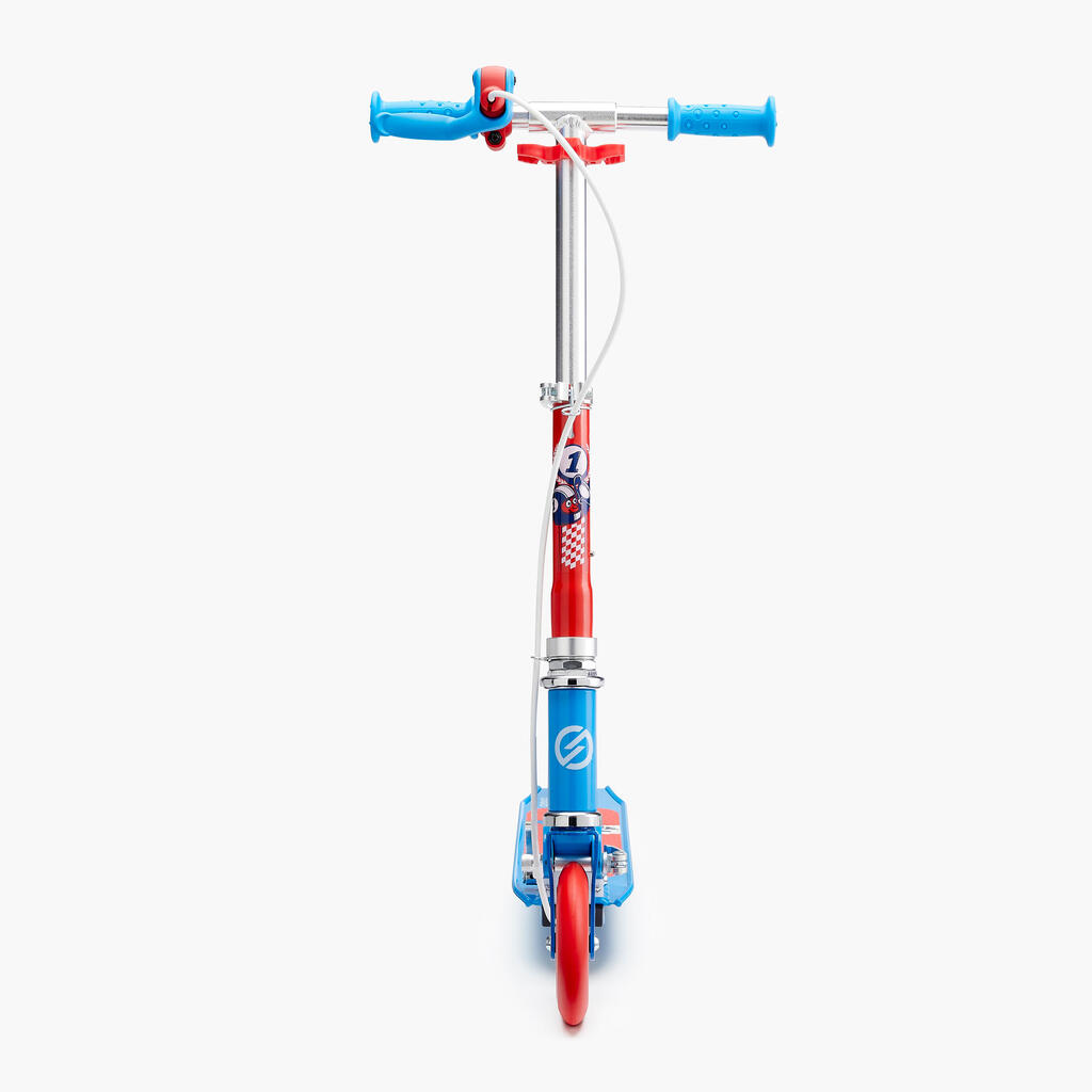 Monopatín para niños Oxelo Play5 con freno de mano azul - rojo
