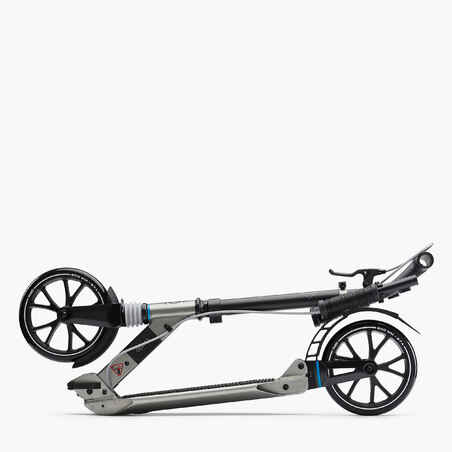 Folding comfortable dual-suspension scooter, black