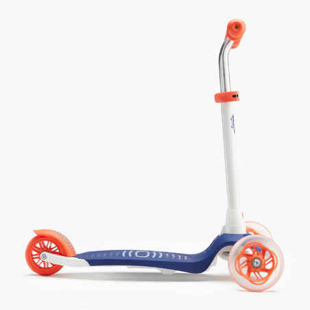 Kids' folding 3-wheeled light-up scooter, blue