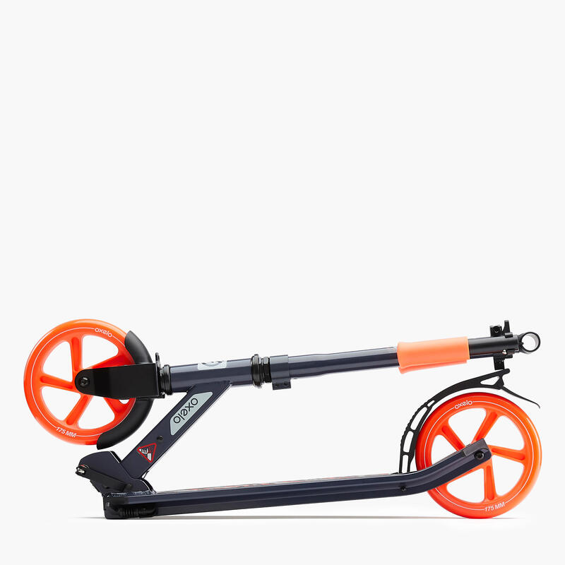 Scooter Tretroller mit Ständer - Mid 7 marineblau/orange