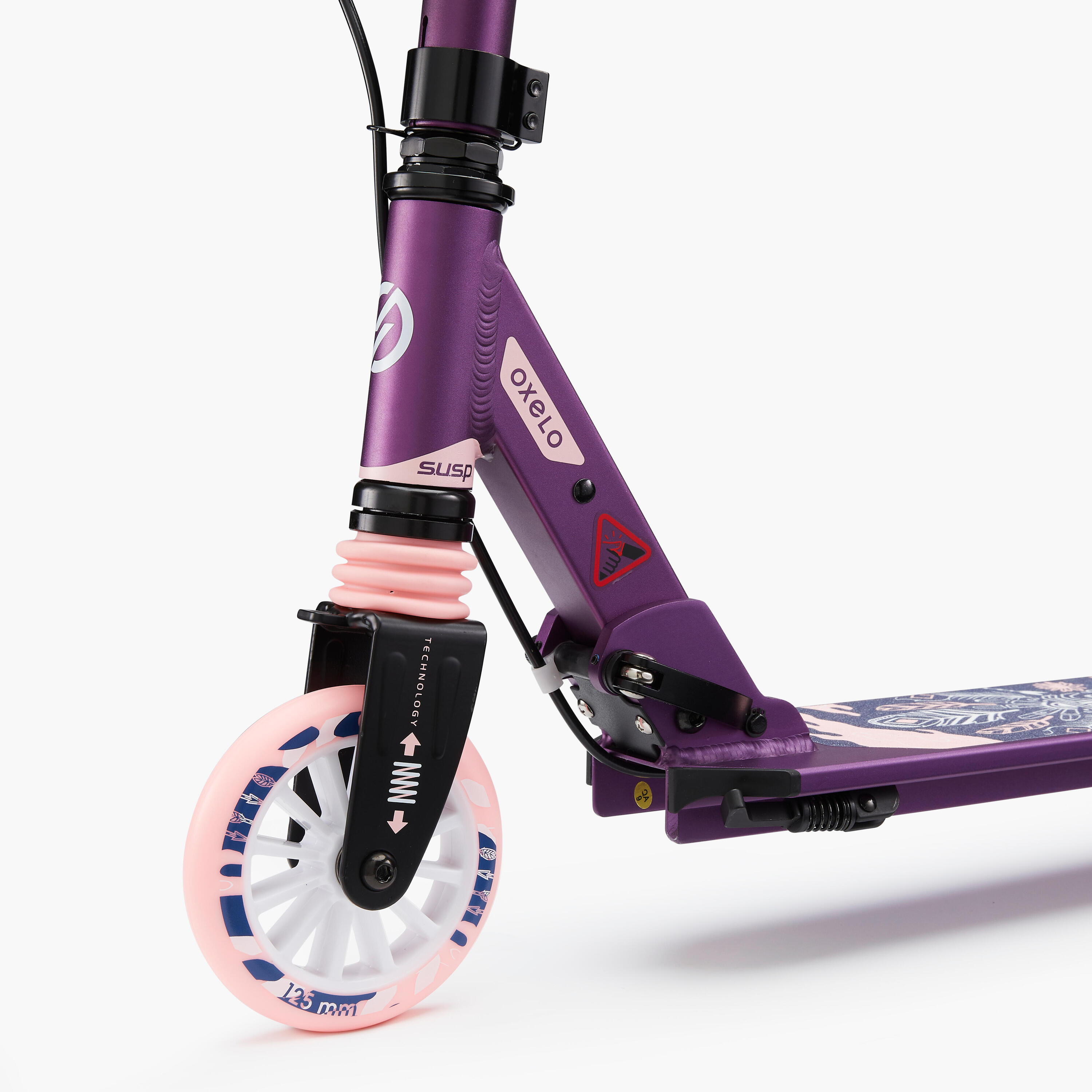 Mid 5 Kids' Scooter with Handlebar Brake and Suspension - Purple 4/9