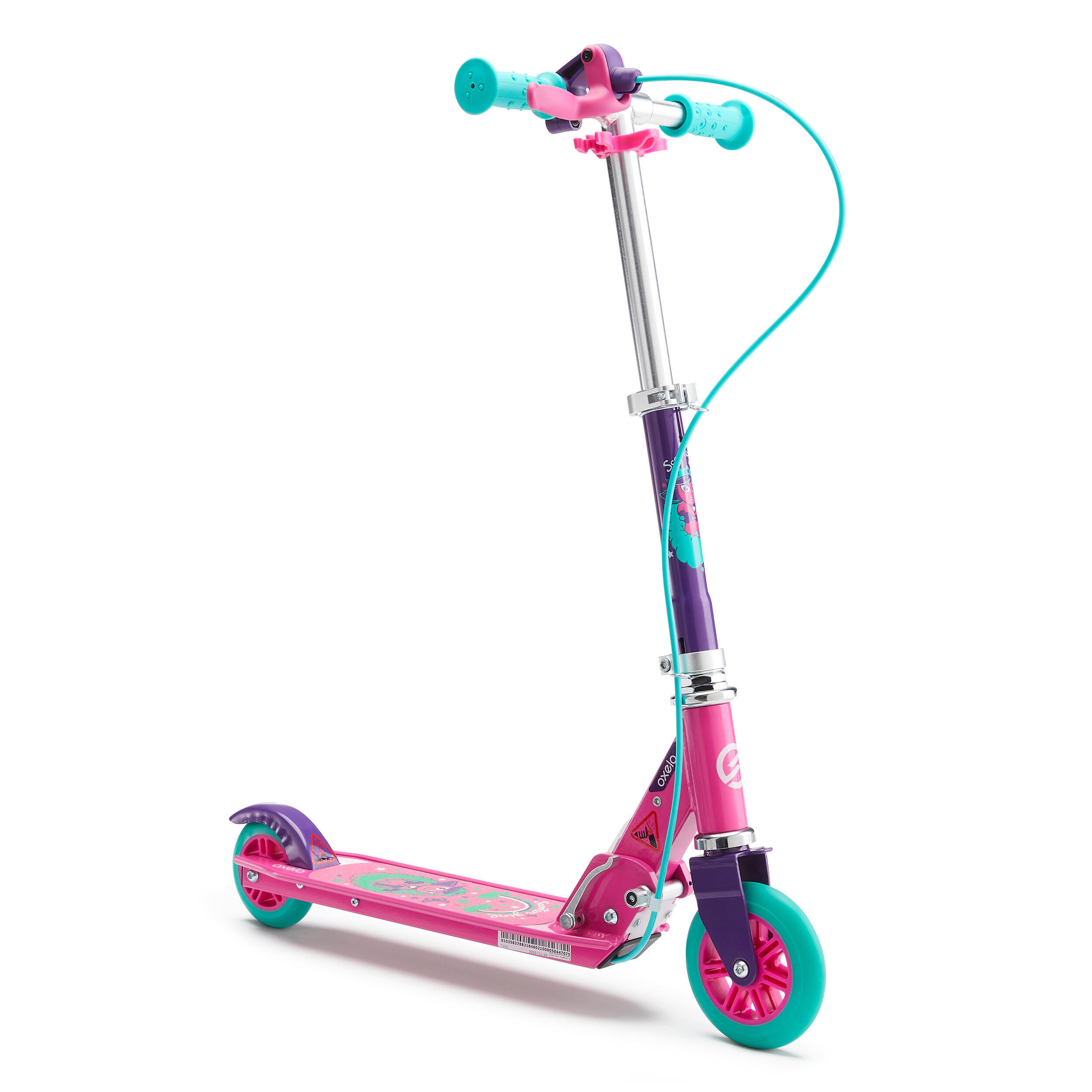 OXELO Kids' Scooter with Brake Play 5 - Purple