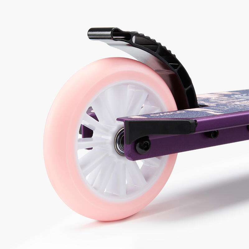 Scooter Tretroller Kinder mit Federung und Lenkerbremse - MID5 violett