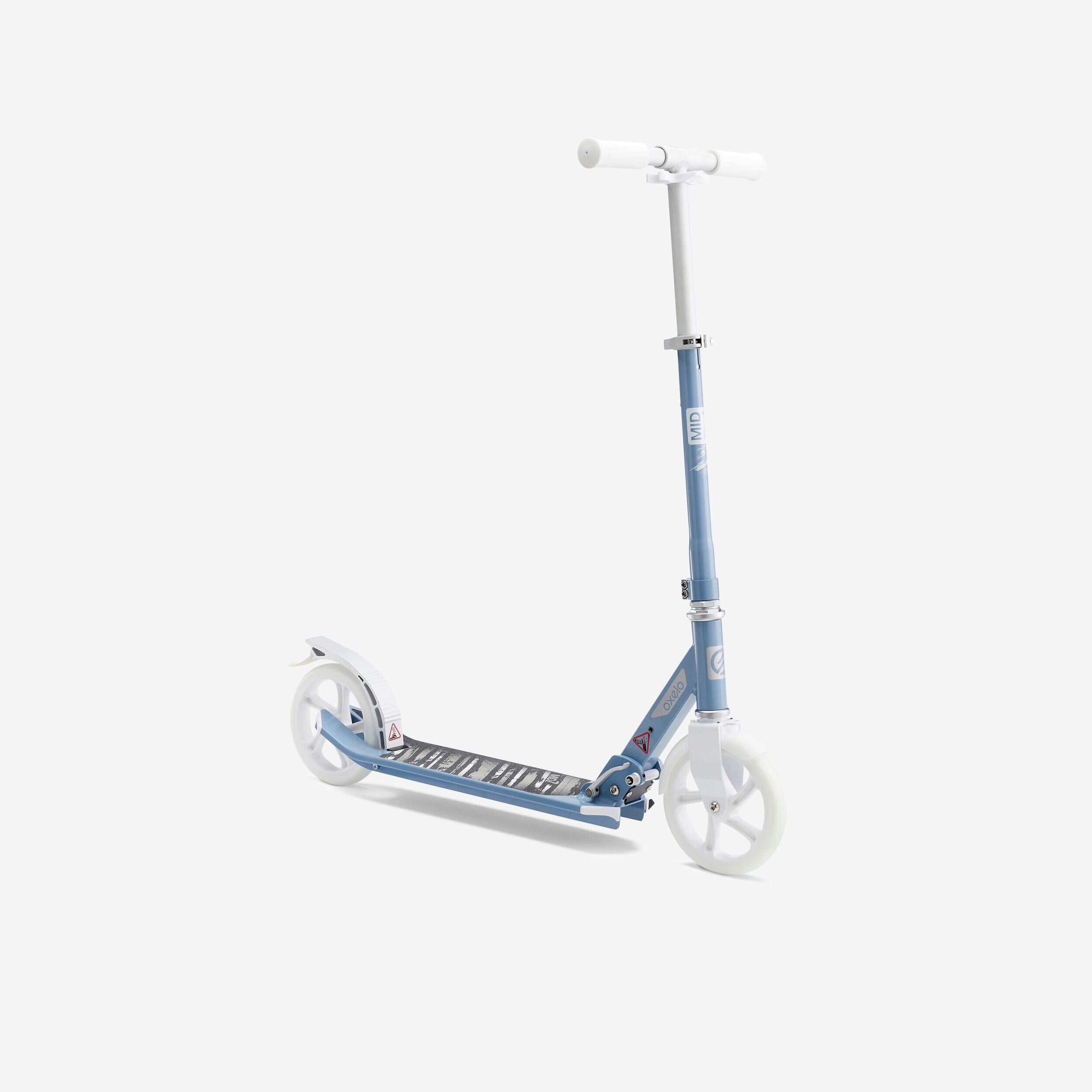 OXELO Scooter Mid 7 With Stand - Grey/Blue/White