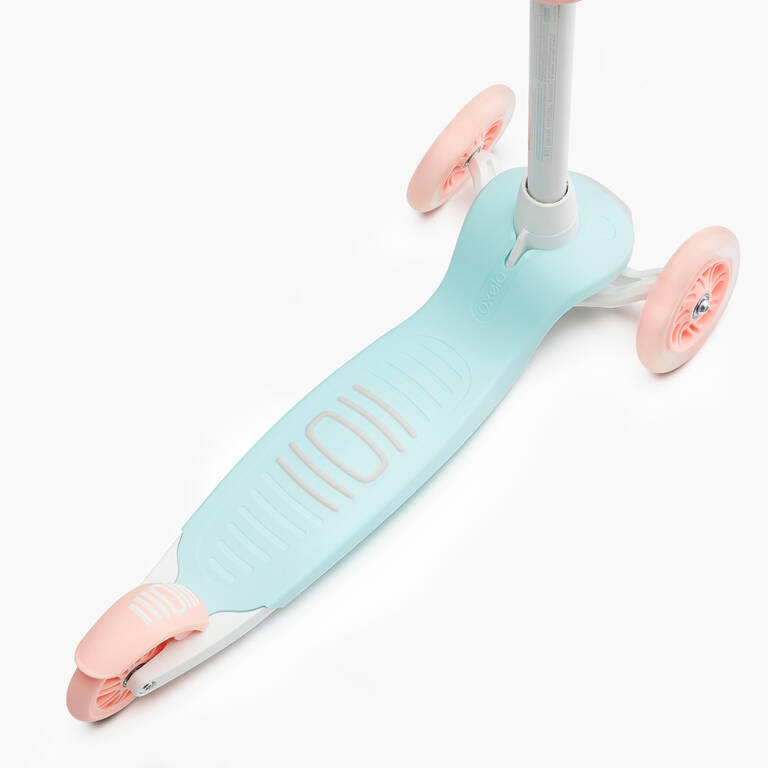 Kids' folding 3-wheeled light-up scooter, mint