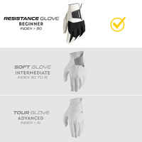 Women's golf resistance glove for Left-Handed players - white and black
