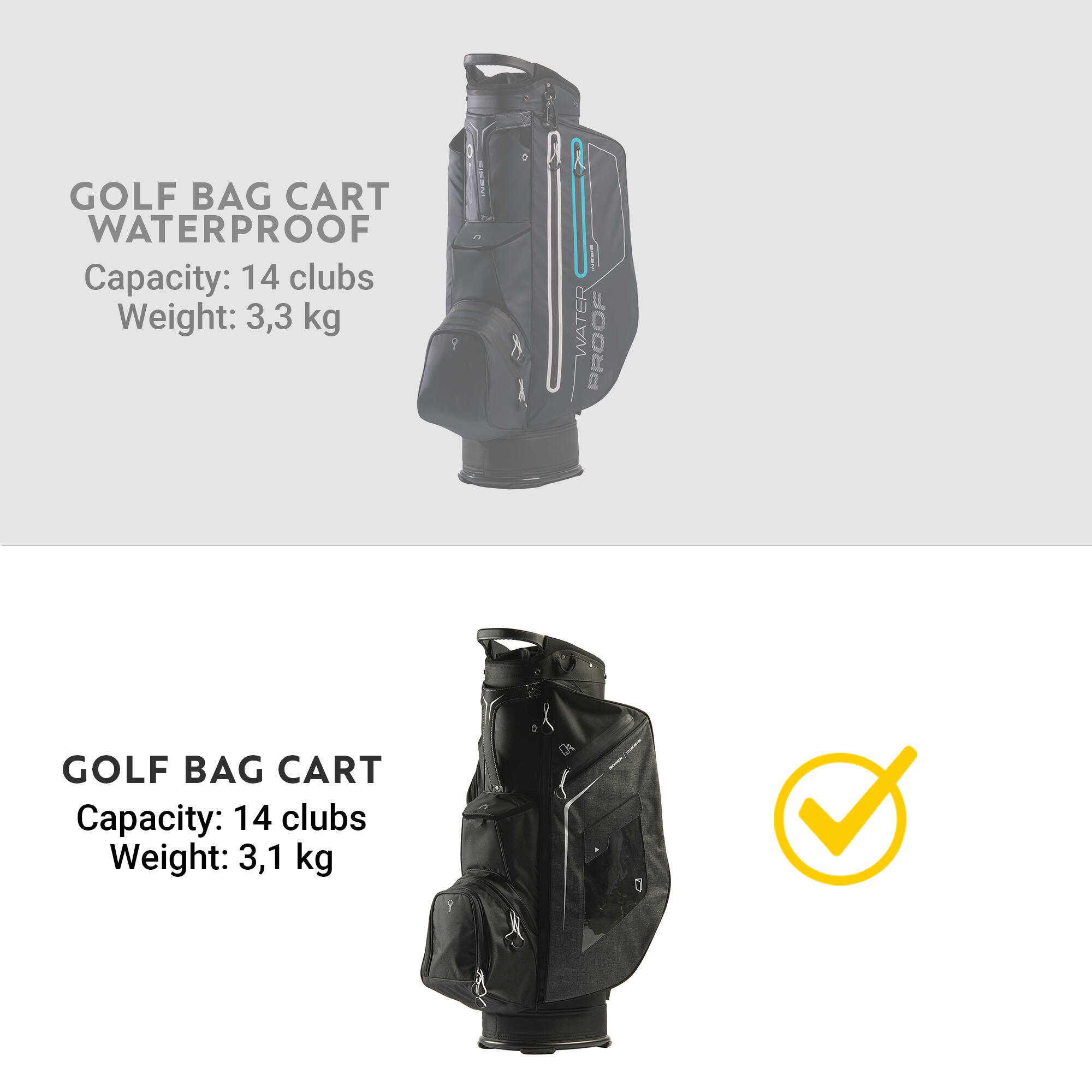 Golf trolley bag – INESIS cart black 4/11