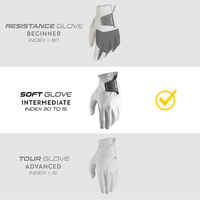 Women’s golf glove right handed, 500 white
