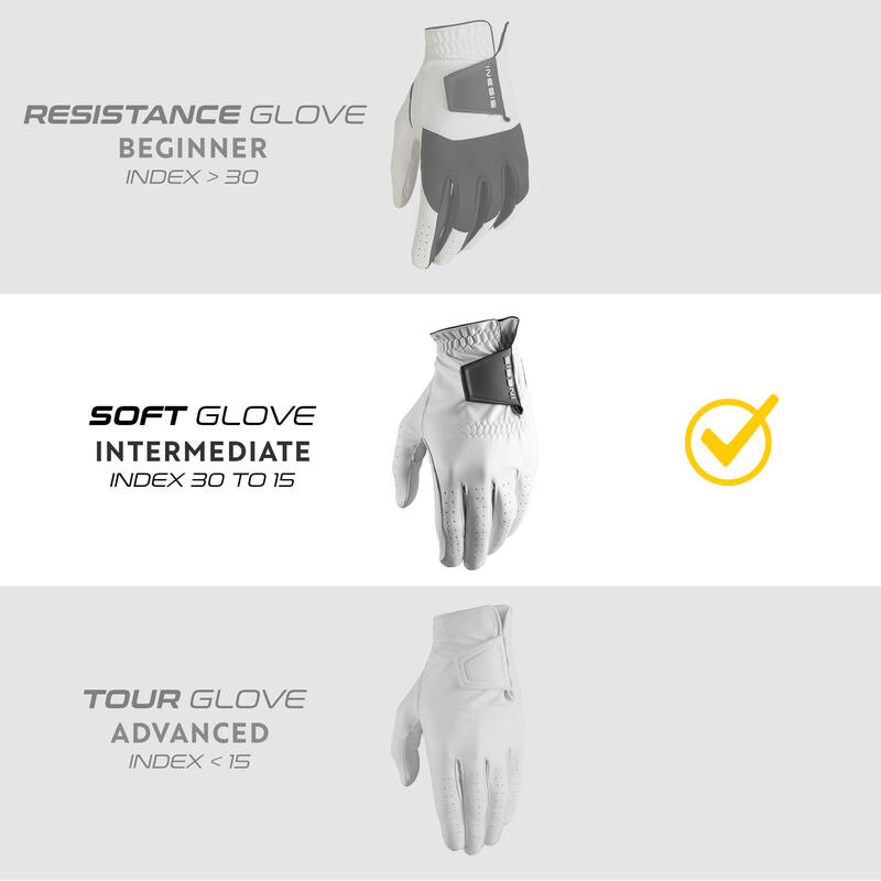 Men's Golf Soft Glove Right-Handed - White