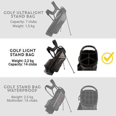 Golf stand bag - INESIS Light black