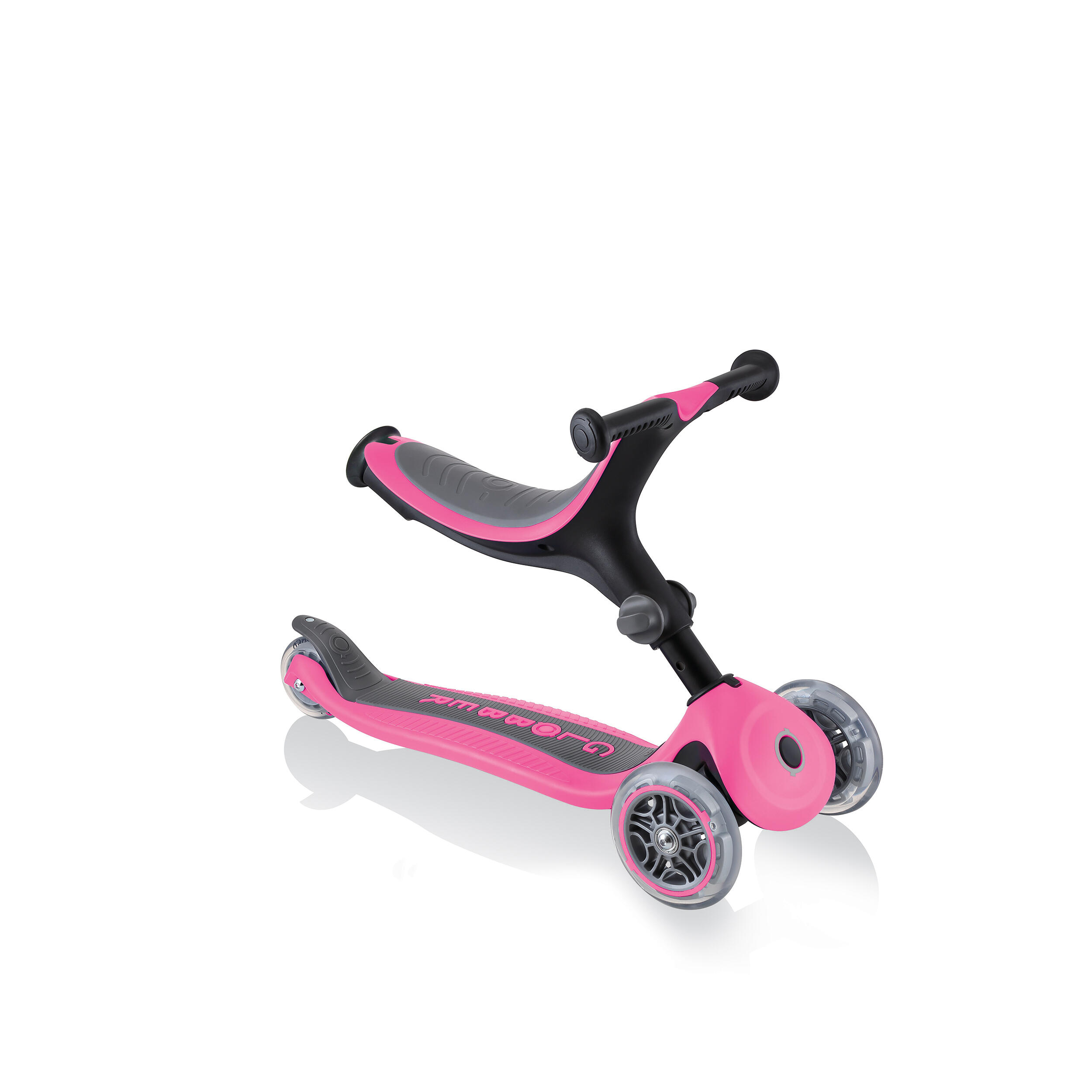 Trottinette évolutive 3 roues avec siège GLOBBER G0-UP FOLDABLE PLUS ROSE 2/10