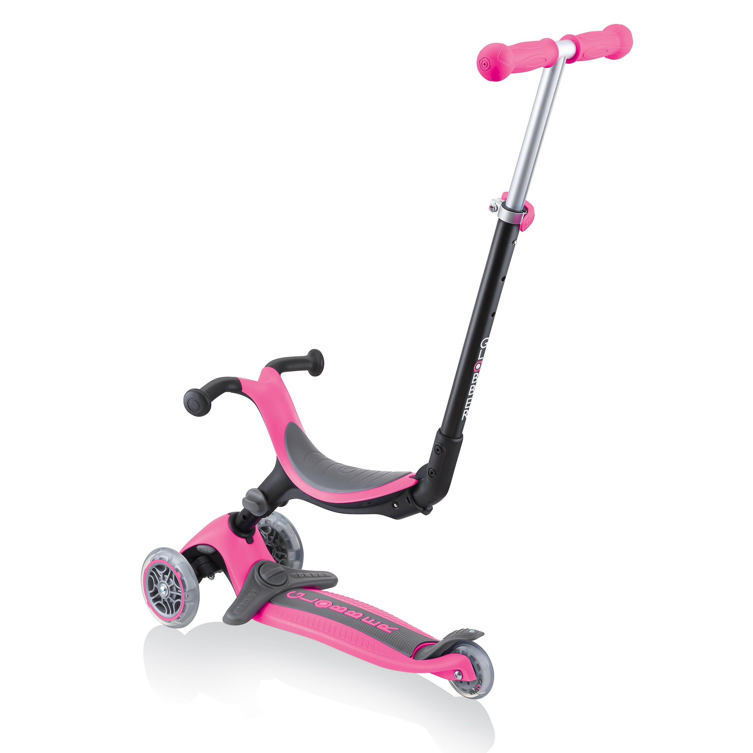 Trottinette évolutive 3 roues avec siège GLOBBER G0-UP FOLDABLE PLUS ROSE 7/10