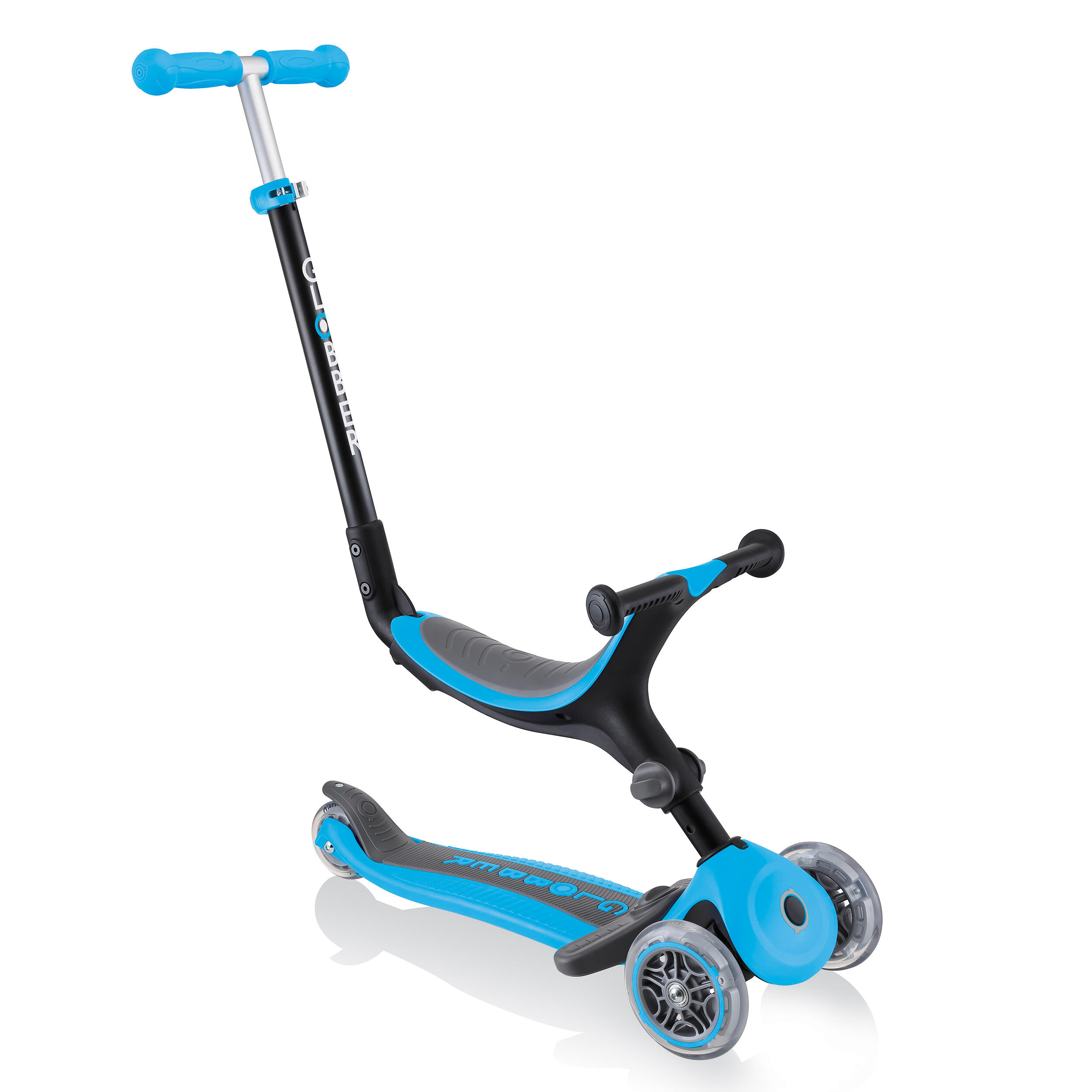 Trottinette Evolutive 3 Roues Avec Siege Globber G0 Up Fordable Plus Bleue Globber Decathlon