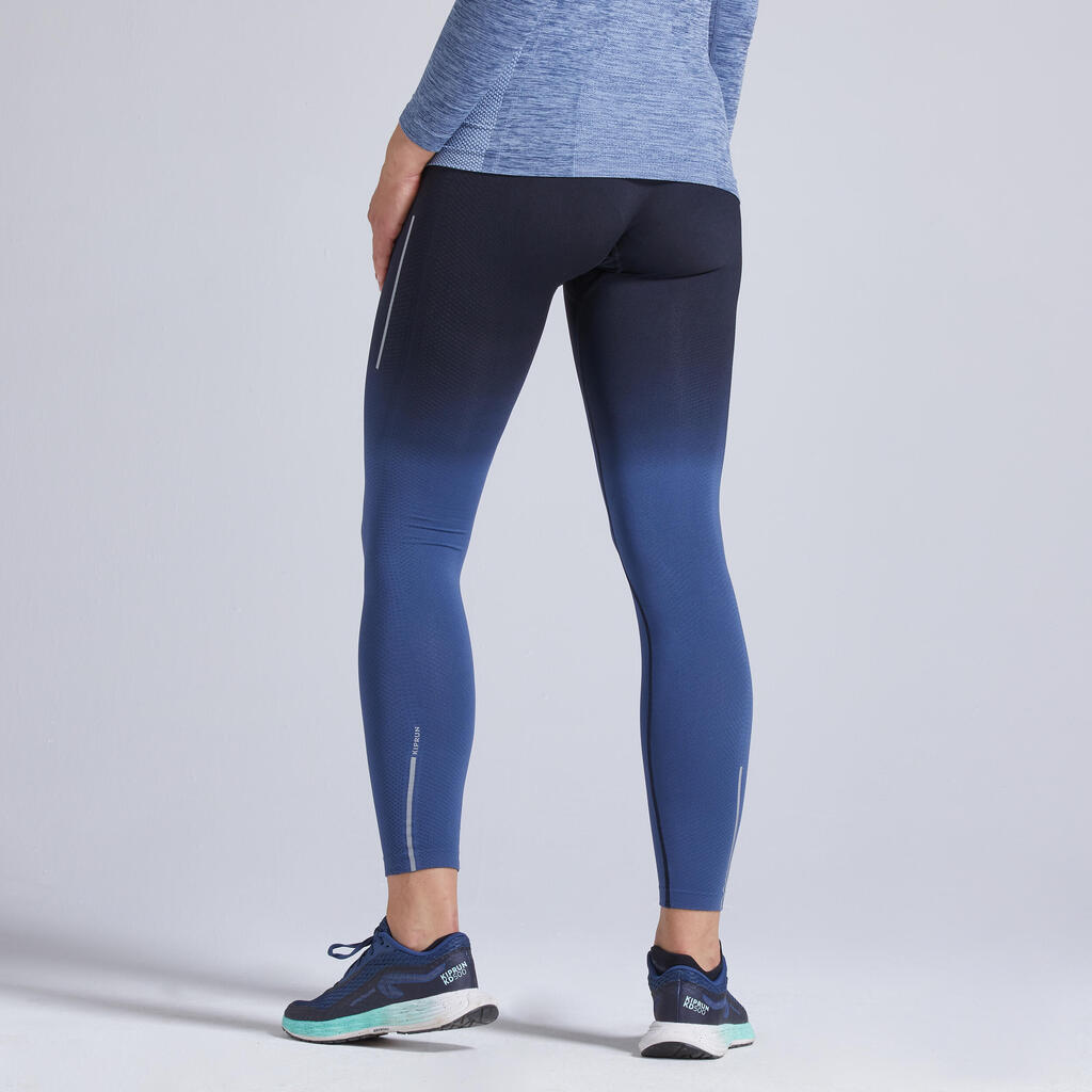 KIPRUN WOMEN'S RUNNING TIGHTS LIGHTWEIGHT & BREATHABLE BLACK BLUE