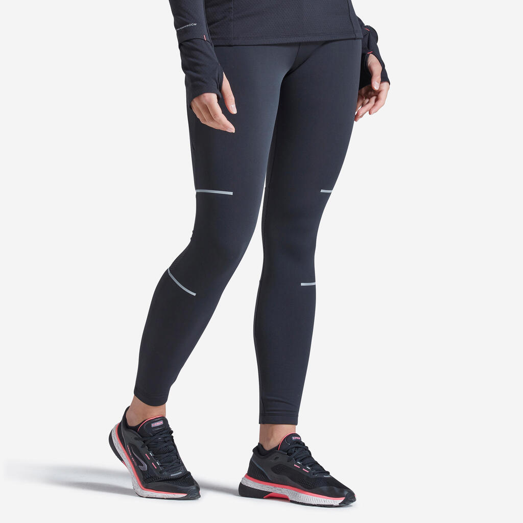 Lauftights lang Damen - Warm türkis