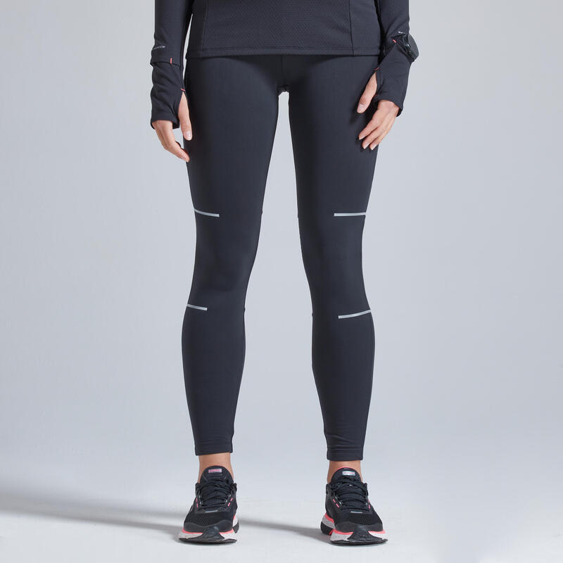 Lauftights lang Damen - Warm schwarz