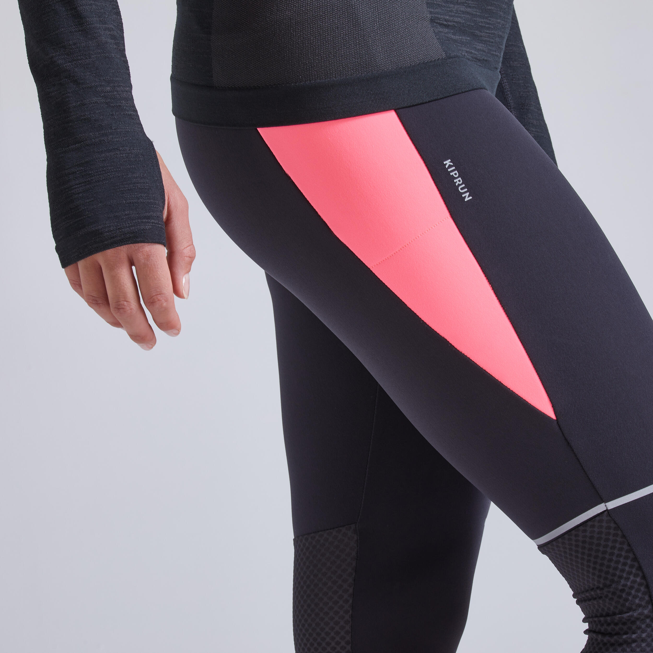 Warm Women's Warm Running Tights - black pink 2/10