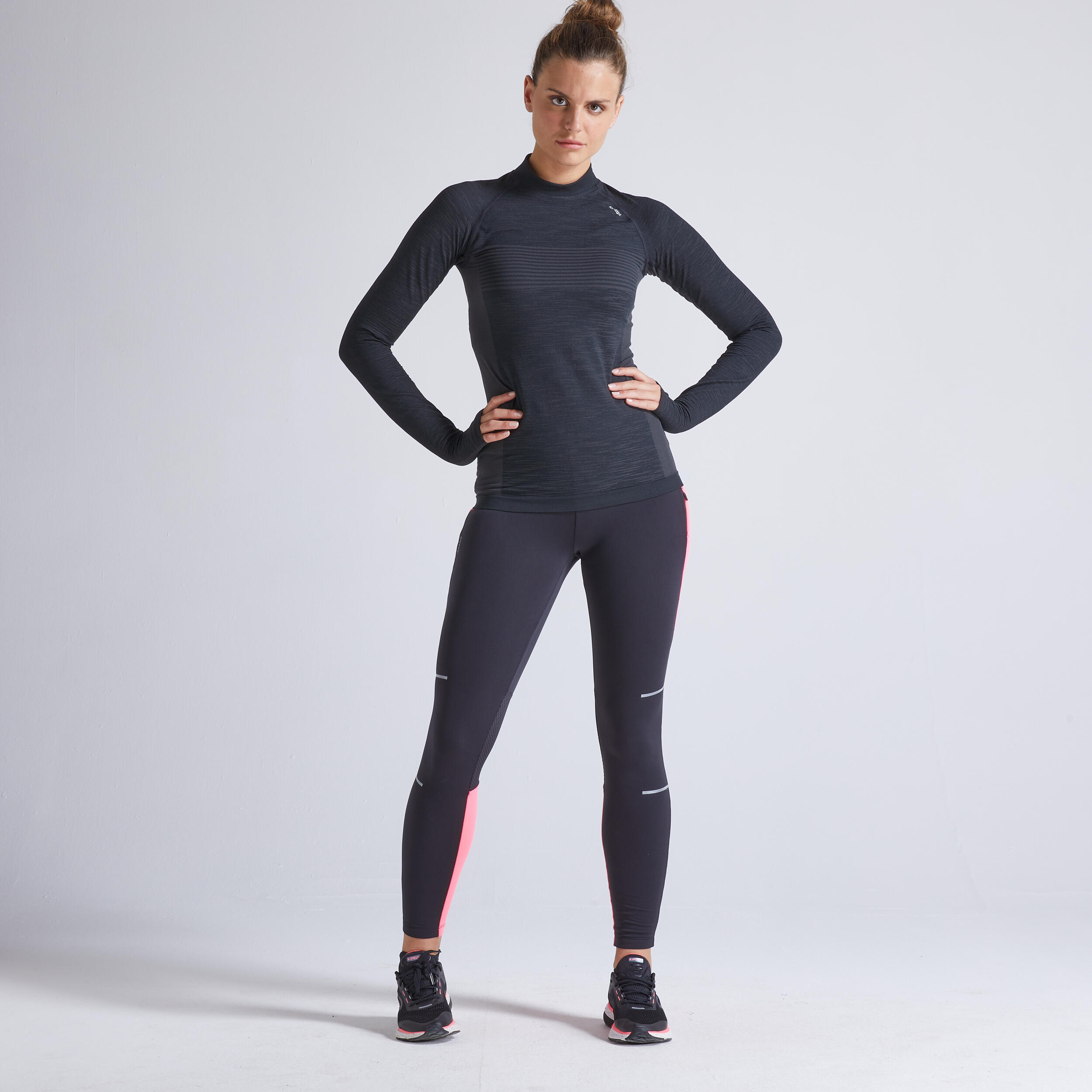 Warm Women's Warm Running Tights - black pink 10/10