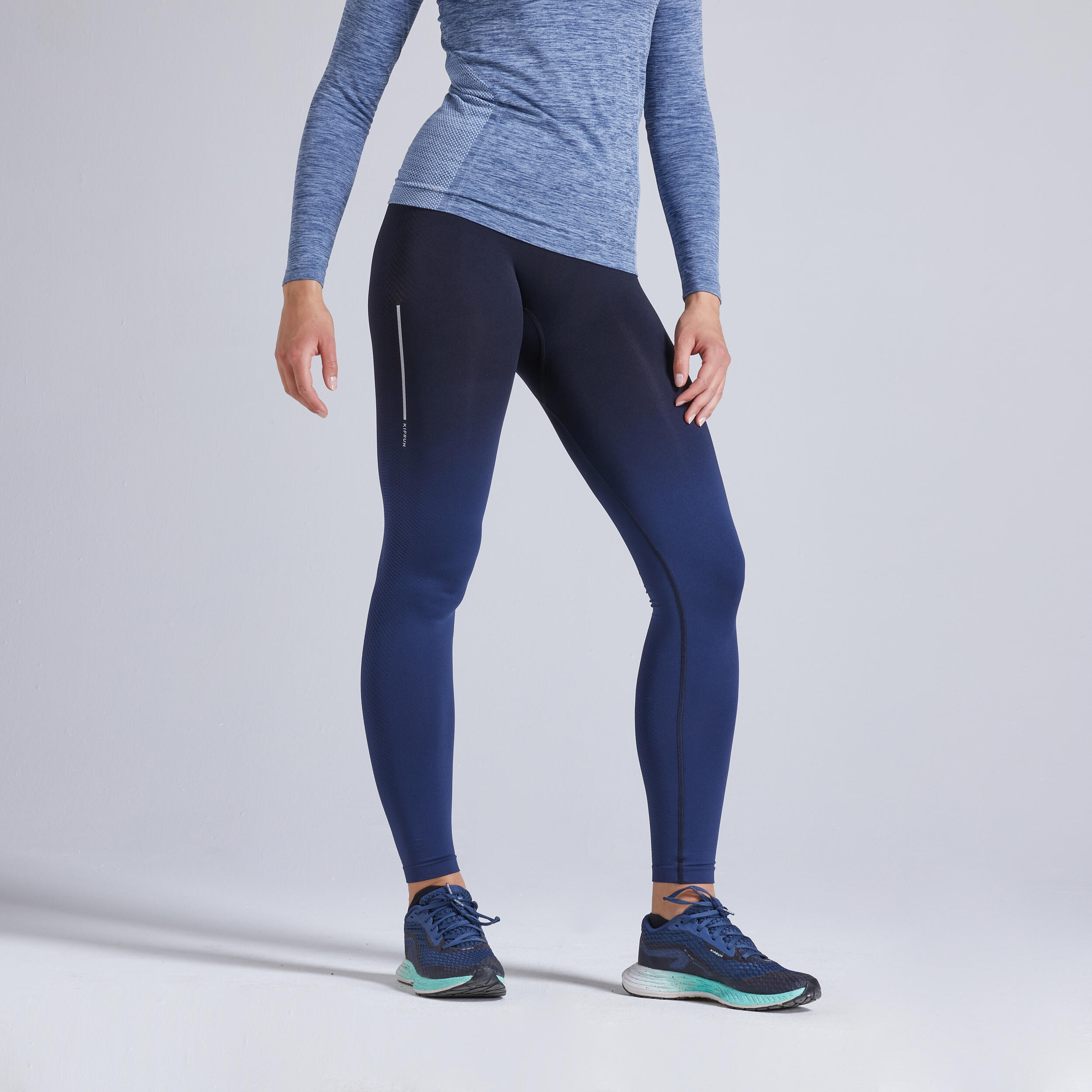 Kiprun Women's Running Lightweight and Breathable Tights - slate black 2/7