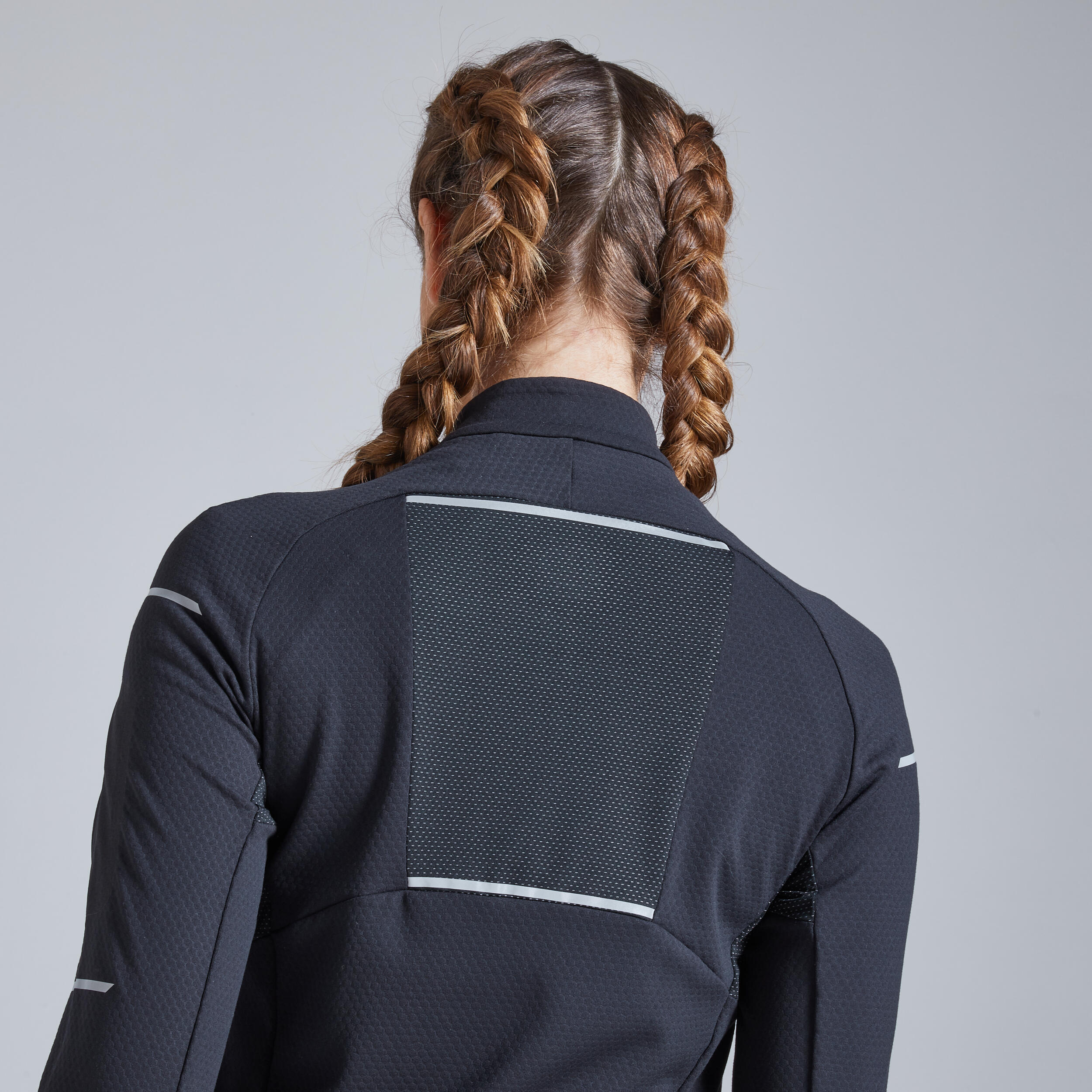 Warm Light Women's Running Long-Sleeved Winter T-Shirt - Black/Pink 3/14