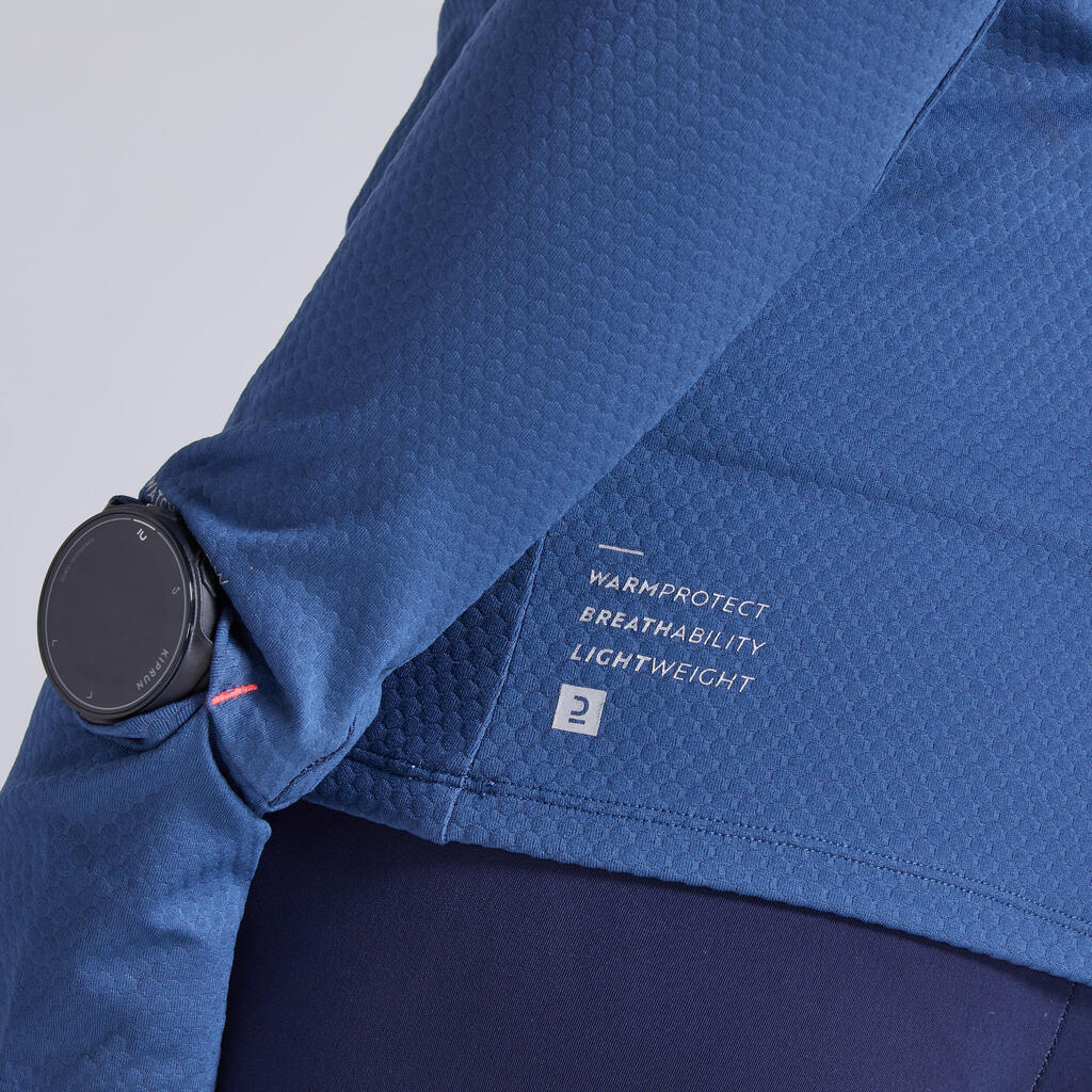 Warm Light Women's Winter Running Long-Sleeved T-Shirt - slate blue