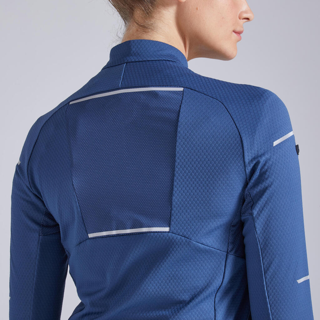 Warm Light Women's Winter Running Long-Sleeved T-Shirt - slate blue