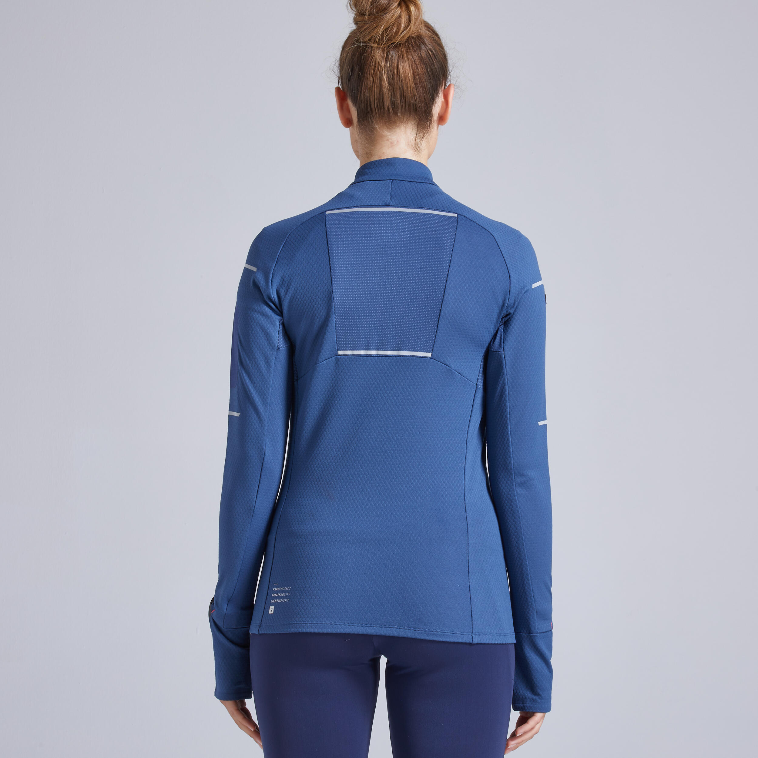 Kiprun Warm Light Women's Winter Running Long-Sleeved T-Shirt - slate blue 3/11