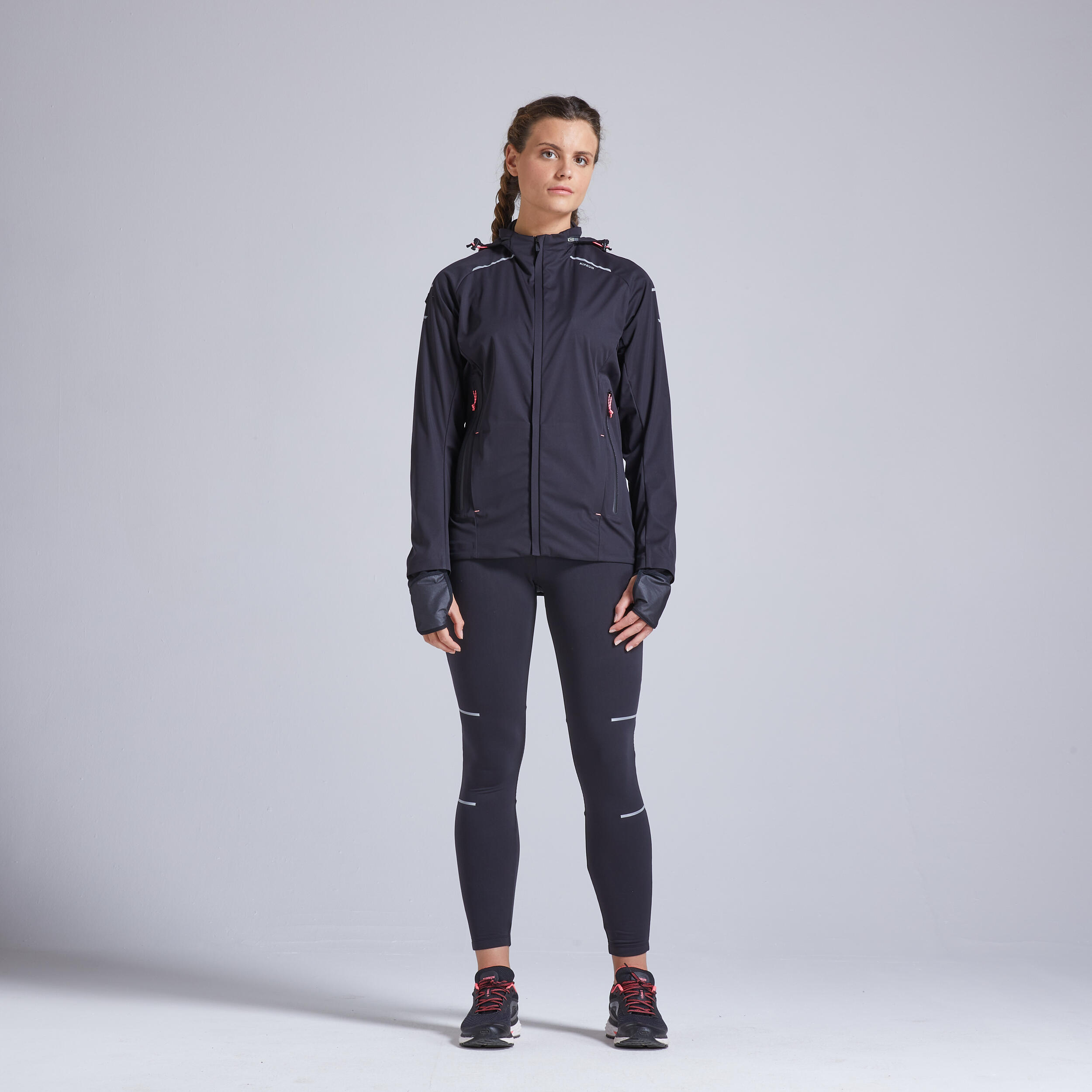 Manteau de course femme - Warm Regule F noir - KIPRUN