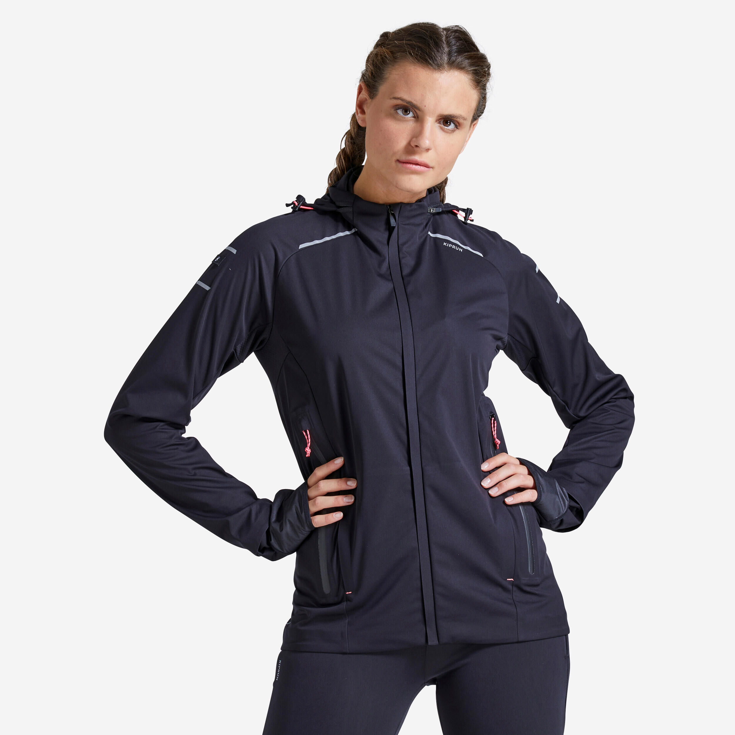 KIPRUN Kiprun Warm Regul Women's Running Water Repellent Windproof Jacket - Black