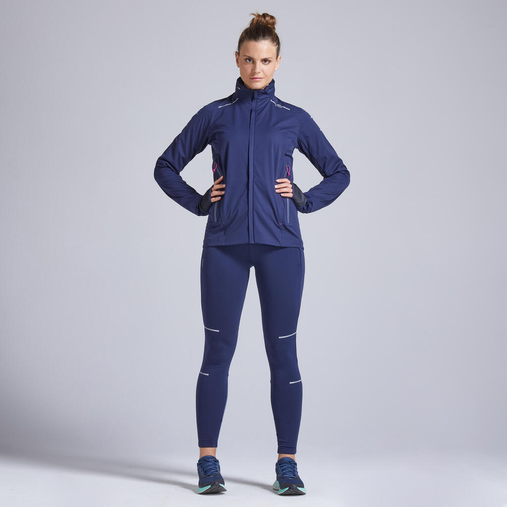 Laufjacke Winter Kiprun Warm Regul wasserabweisend winddicht Damen blau 