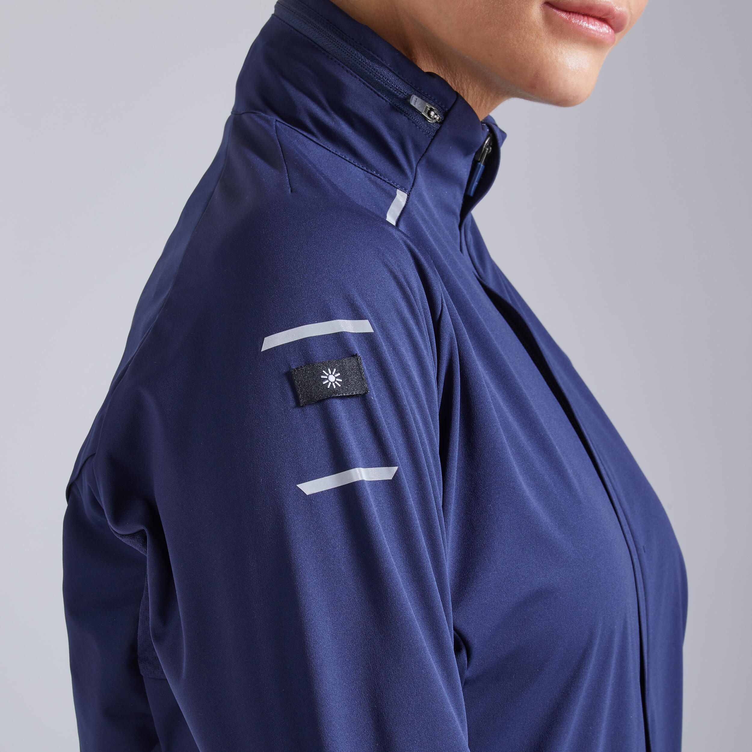 Kiprun Warm Regul Women's Winter Running Windproof Water Repellent Jacket - navy 9/12