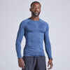 SKINCARE MEN'S LONG-SLEEVED WINTER RUNNING T-SHIRT - Slate Blue