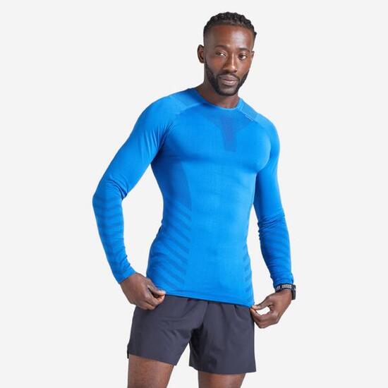 Maglia termica manica lunga running uomo RUN 500 SKINCARE grigia