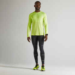  KIPRUN CARE MEN'S BREATHABLE LONG-SLEEVED RUNNING T-SHIRT - YELLOW