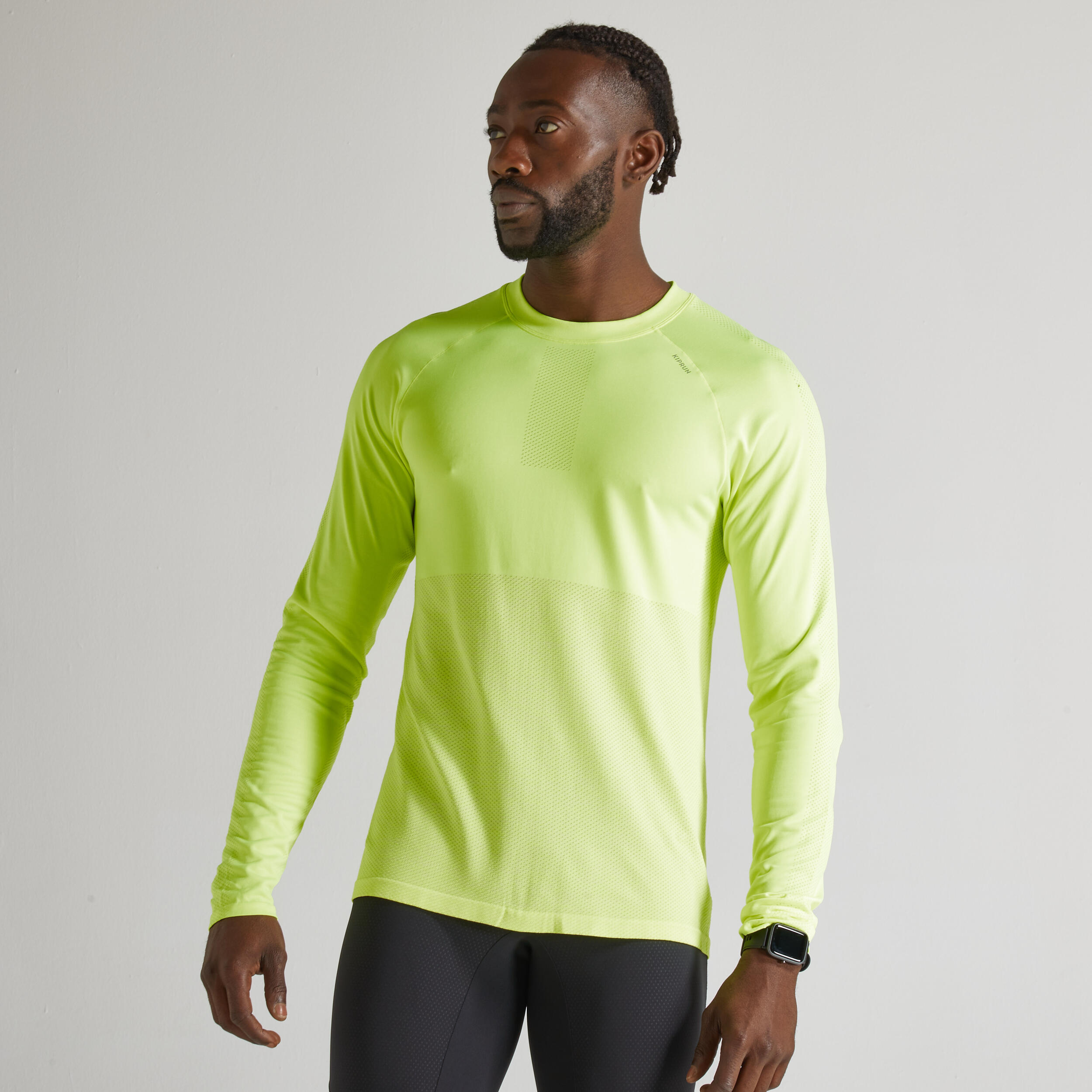 KIPRUN Camiseta running transpirable Hombre Kiprun Care amarillo