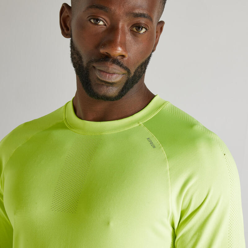 Maglia manica lunga running uomo KIPRUN CARE gialla