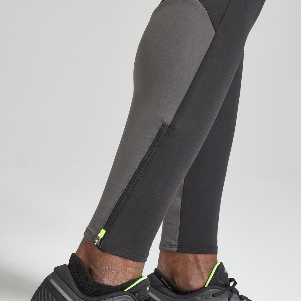 Warm Men's Running Tights - Black/Grey