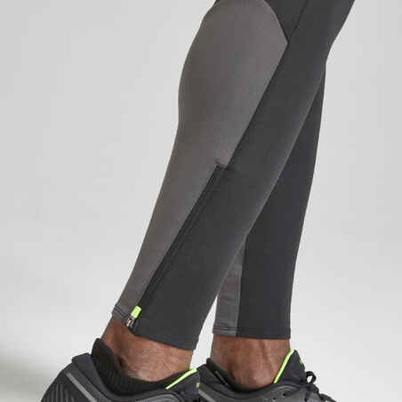 Kiprun Warm Men's Running Tights - Black/Grey