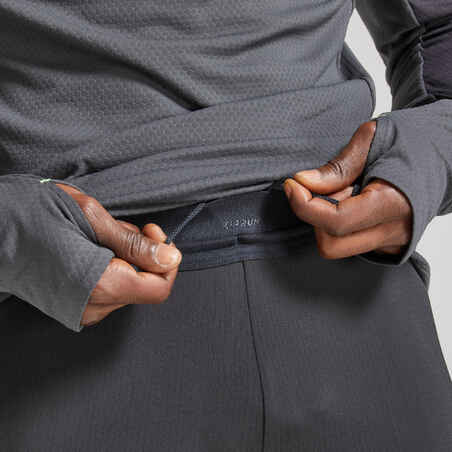 Warm Men's Running Tights - Black/Grey