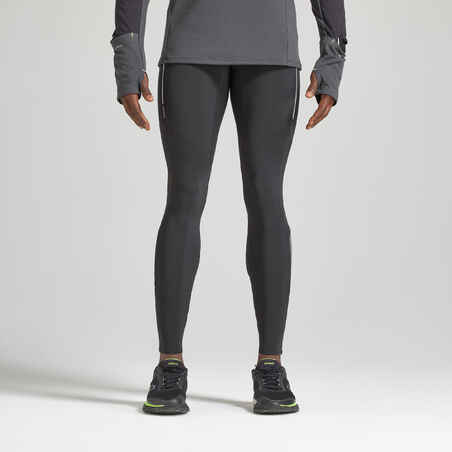 Warm Men's Running Tights - Black/Grey