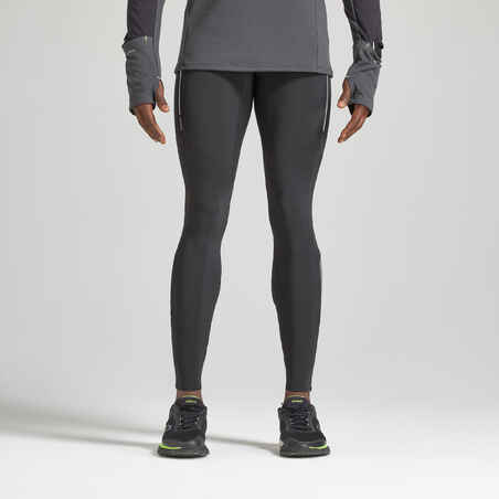 Kiprun Warm Men's Running Tights - Black/Grey