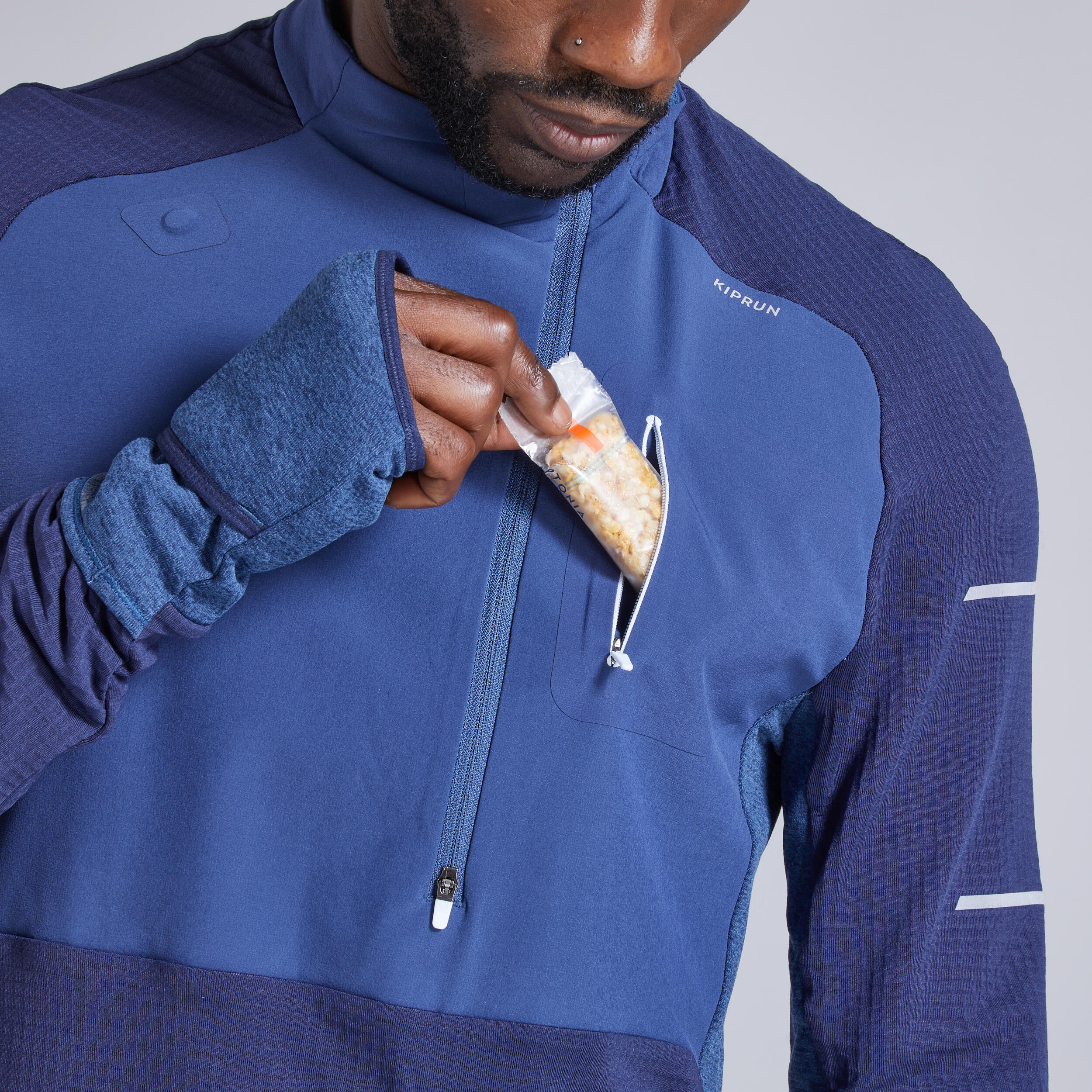 WARM LIGHT MEN'S LS WINTER RUNNING SHIRT BLUE 9/12