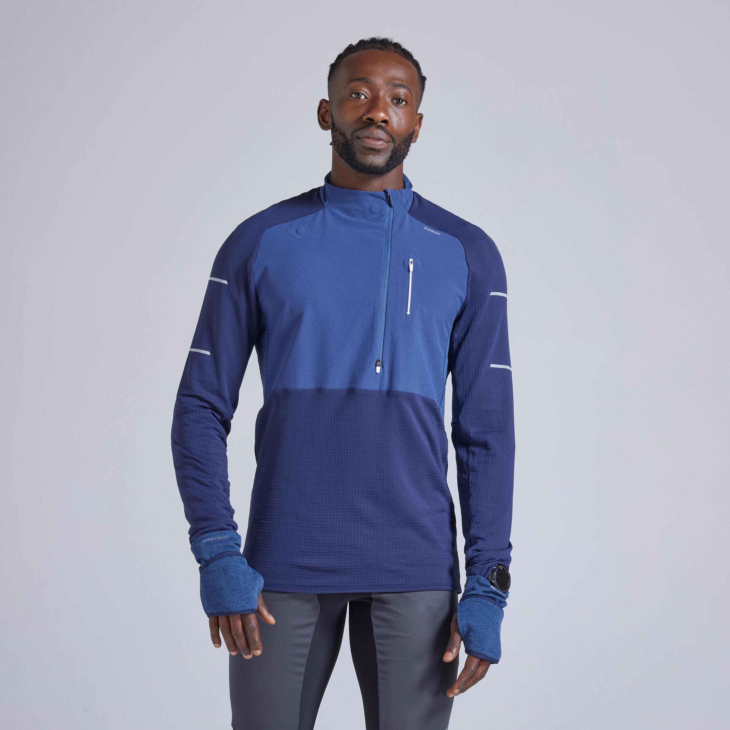 WARM LIGHT MEN'S LS WINTER RUNNING SHIRT BLUE 2/12