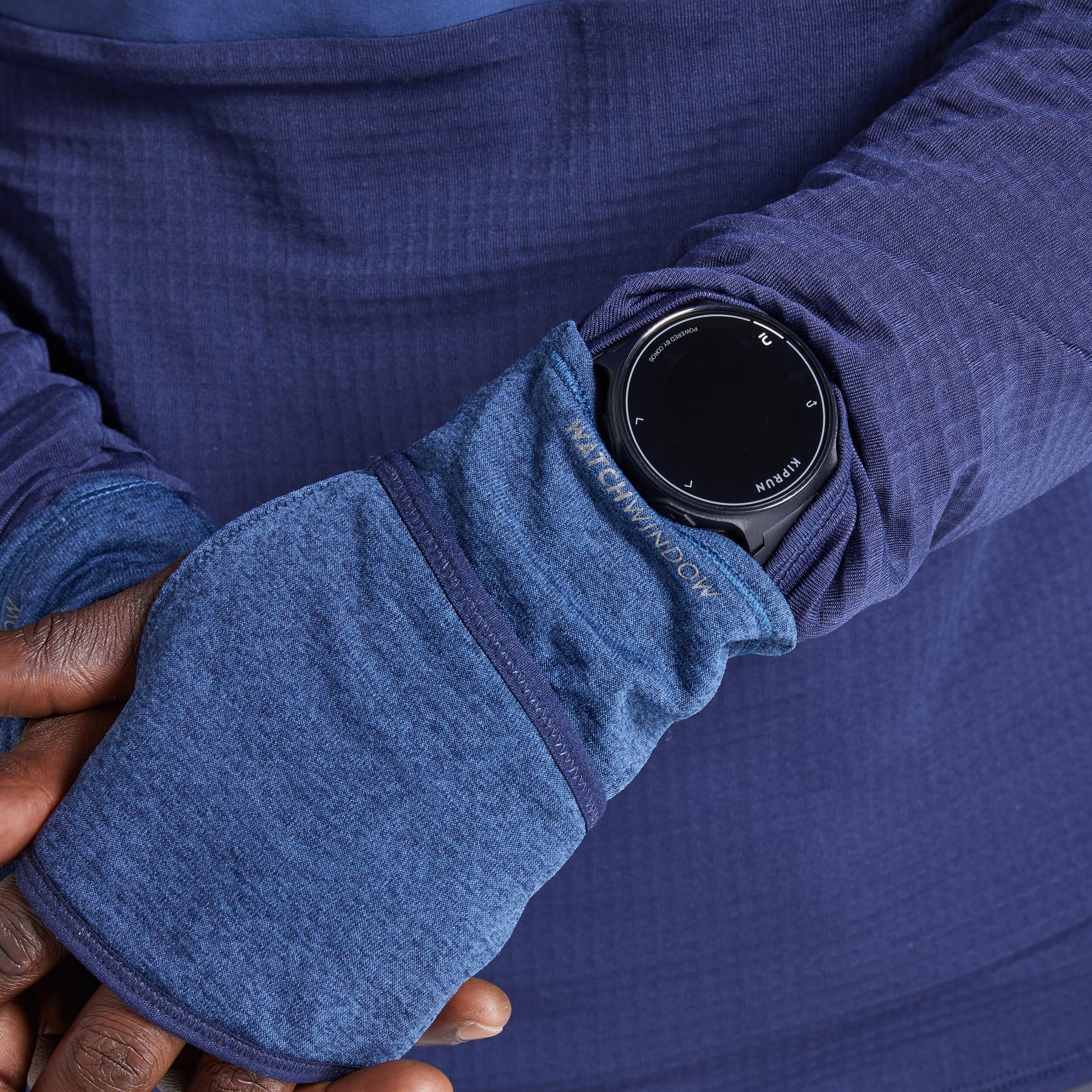 WARM LIGHT MEN'S LS WINTER RUNNING SHIRT BLUE 12/12