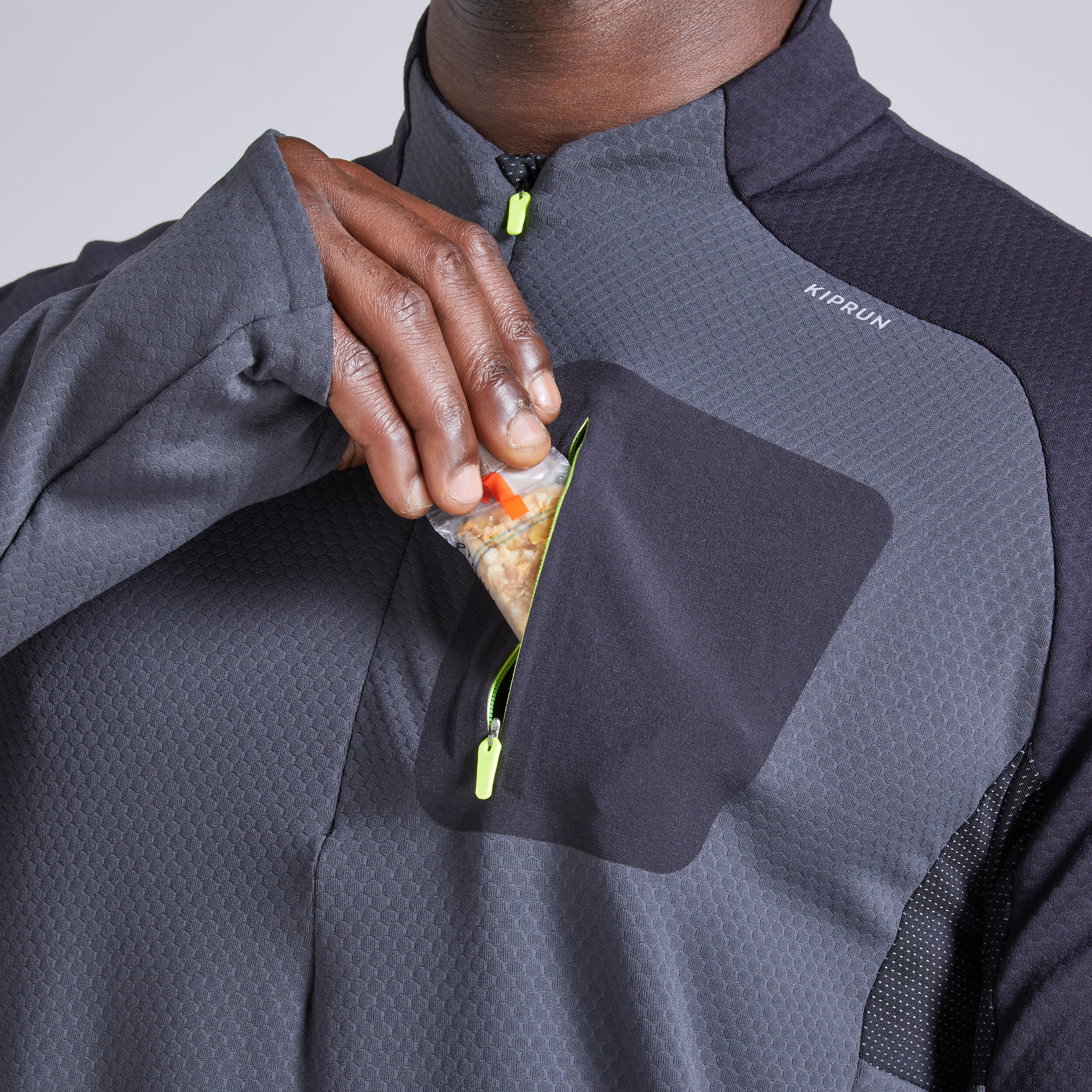 Camiseta running manga larga Hombre Kiprun Warm gris 8/11