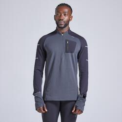 Camiseta running manga larga Hombre Kiprun Warm gris