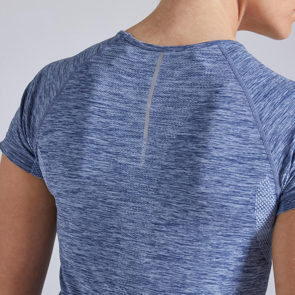 Laufshirt kurzarm atmungsaktiv Kiprun Skincare Damen bordeaux