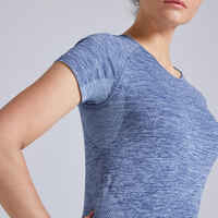Laufshirt kurzarm atmungsaktiv Kiprun Skincare Damen blau